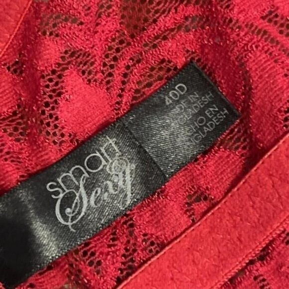 SET of 2 Bundle!! Smart & Sexy Lace Bra Padded 40D Red & Black - Picture 11 of 13